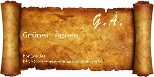 Grüner Ágnes névjegykártya